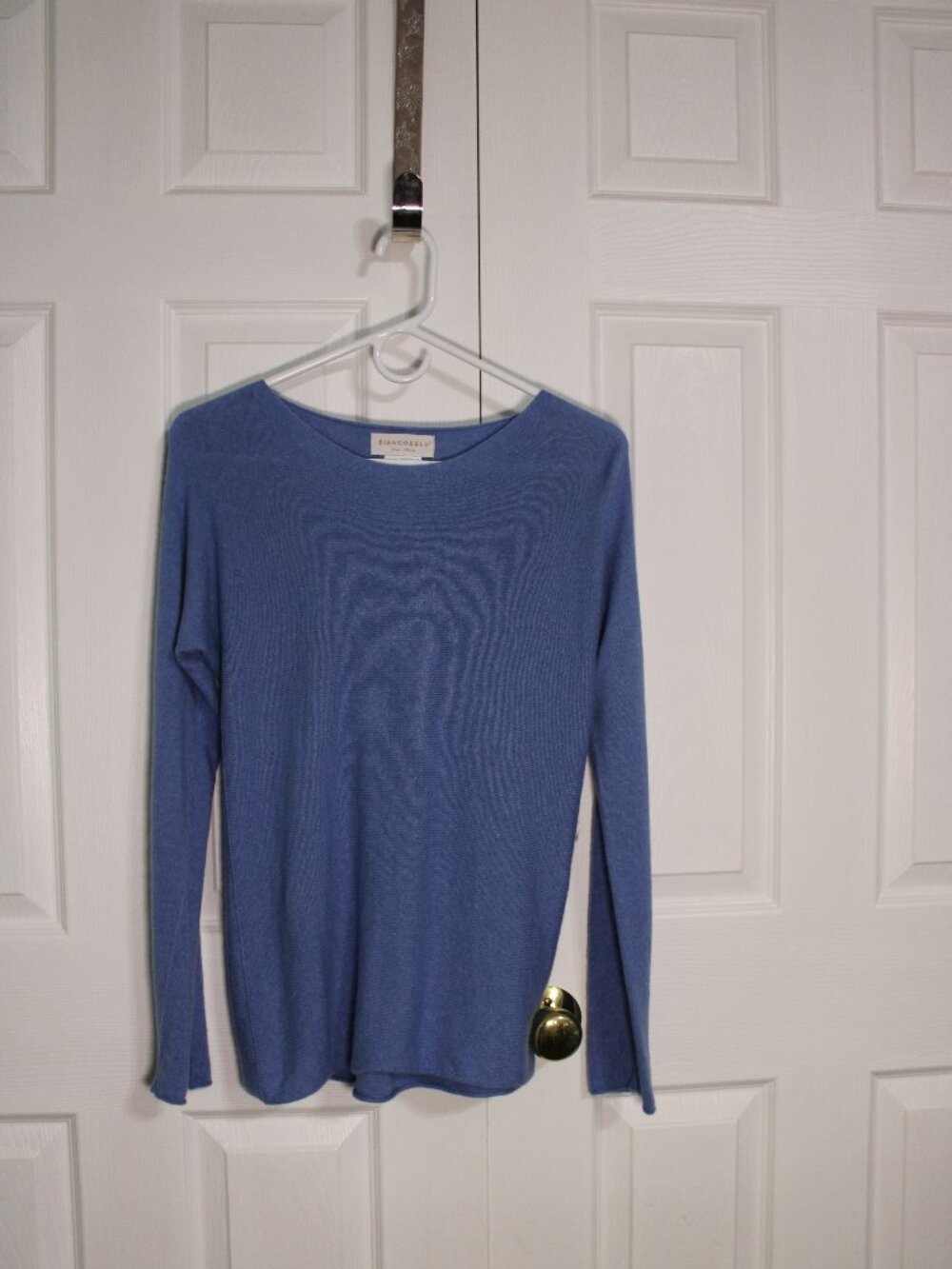 Bianco & Blue Italy Women's Long Sleeve Knit Blue Sweater